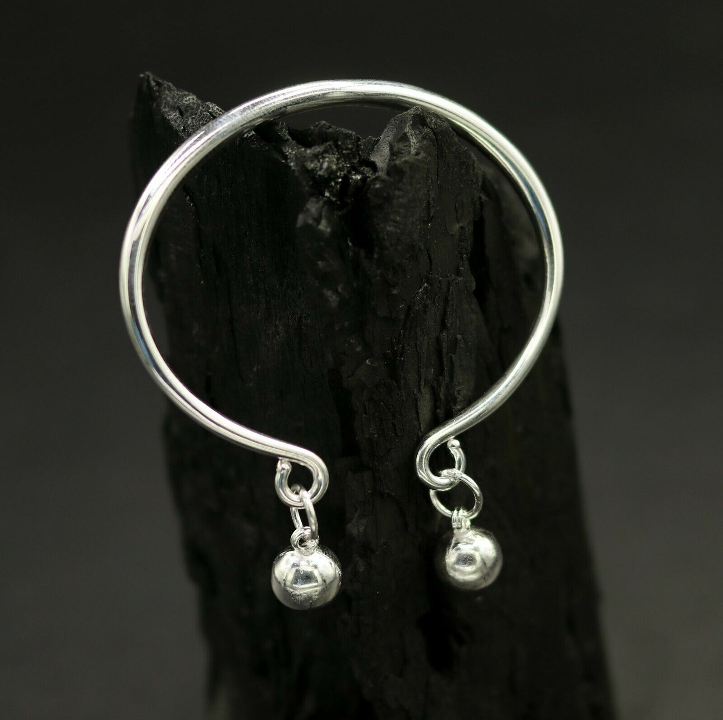 925 sterling silver adjustable charm bangle bracelet kada unisex kids baby bbk22 - TRIBAL ORNAMENTS