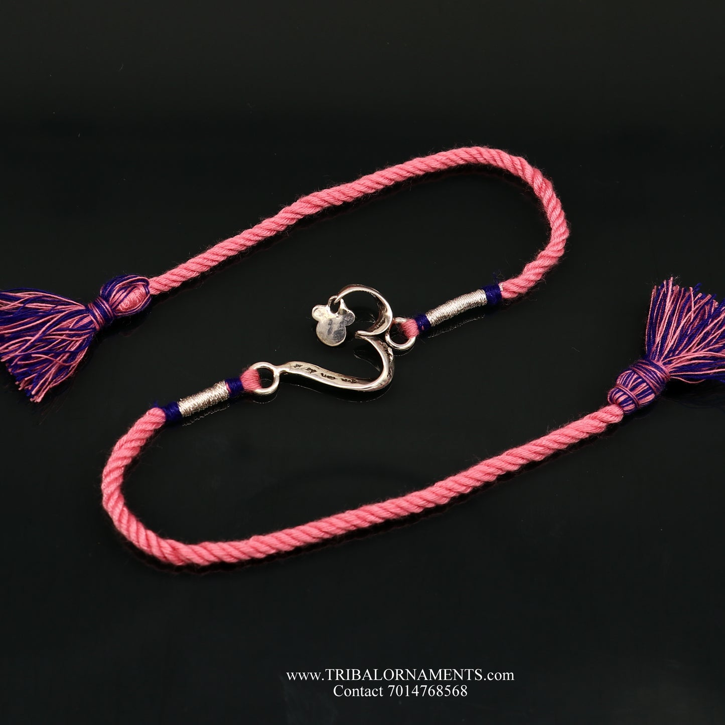 925 sterling silver handmade AUM design Rakhi Bracelet, amazing stylish gift for Rakshabandhan rk89 - TRIBAL ORNAMENTS