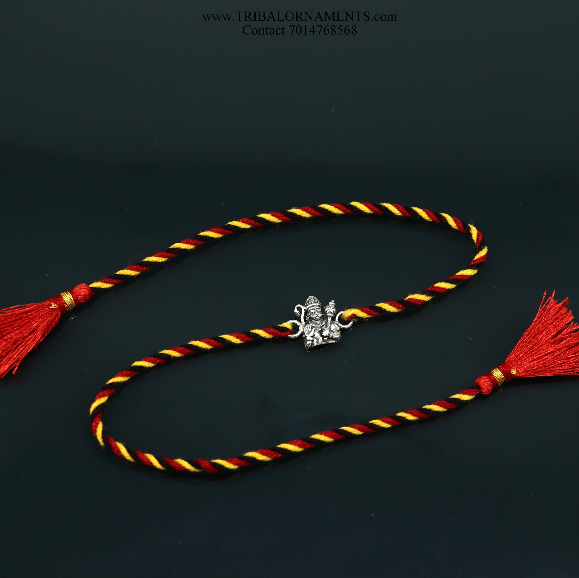 925 sterling silver handmade beautiful Hanuman ji design Rakhi Bracelet, amazing stylish gift for Rakshabandhan rk106 - TRIBAL ORNAMENTS