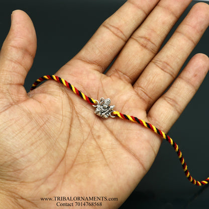 Beautiful 925 sterling silver handmade Hanuman Ji design bracelet by TRIBAL ORNAMENTS, showcasing intricate craftsmanship and cultural detail.