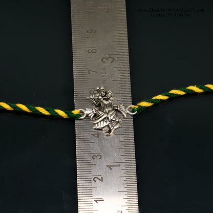 925 sterling silver handmade Radha krishna design Rakhi Bracelet, amazing stylish gift for Rakshabandhan rk88 - TRIBAL ORNAMENTS