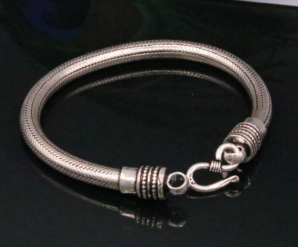 5MM Amazing customized vintage style snake chain handmade 925 sterling silver bracelet unisex personalize jewelry sbrm72 - TRIBAL ORNAMENTS