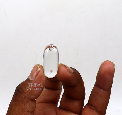 Natural sphatik crystal Shiva Lingam statue, divine crystal stone for wealth and prosperity, used in puja rituals.