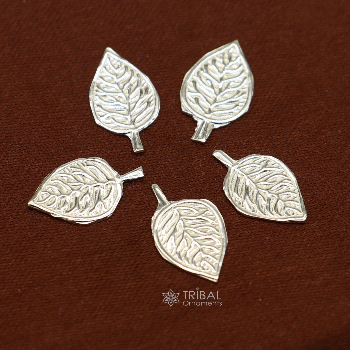 1.8cm 925 sterling silver handmade small betel leaf Paan leaf for worshipping offered to Lord Vishnu, Goddesses Laxmi and Lord Ganesh su1104 - TRIBAL ORNAMENTS