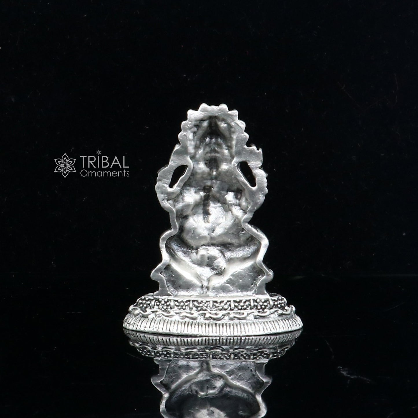 1.5" 925 Sterling silver handmade God Ganesha statue puja article figurine, Diwali puja Divine silver article of prosperity& wealth art710 - TRIBAL ORNAMENTS