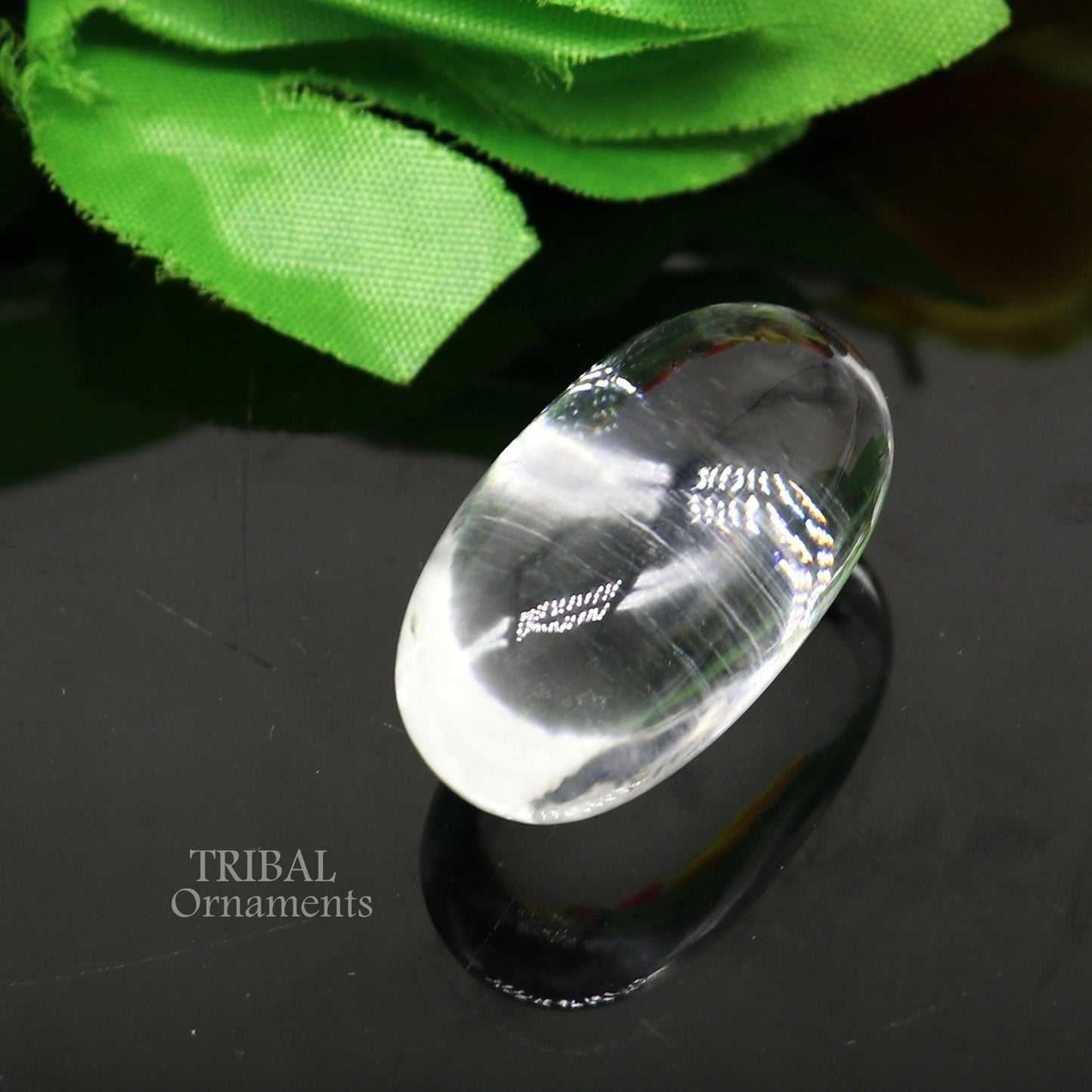 1.5" Natural sphatik crystal stone divine lor shiva lingam statue, amazing sphatik lingam puja article for wealth and prosperity stna26 - TRIBAL ORNAMENTS