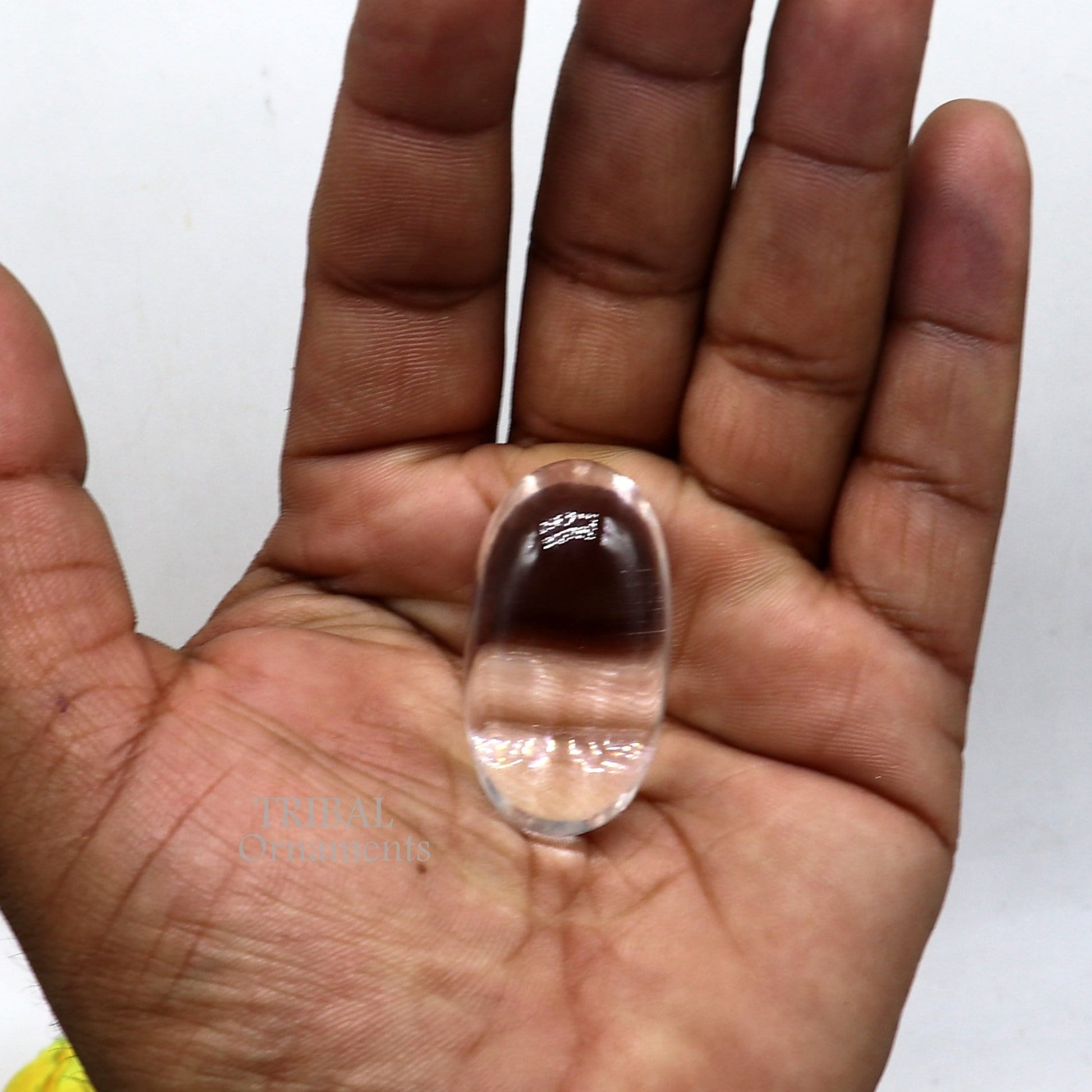 1.5" Natural sphatik crystal stone divine lor shiva lingam statue, amazing sphatik lingam puja article for wealth and prosperity stna26 - TRIBAL ORNAMENTS