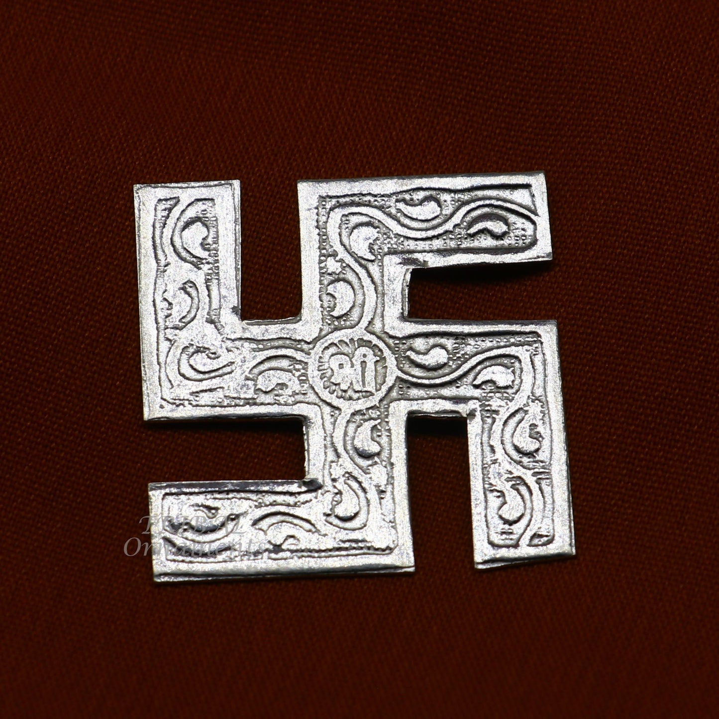 1" inches 925 sterling silver handmade swastika amazing divine holy swastik for your home and temple su894 - TRIBAL ORNAMENTS