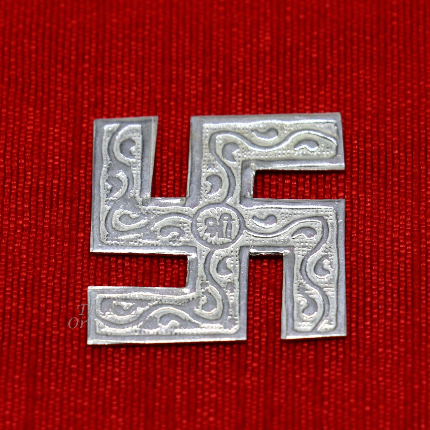 1" inches 925 sterling silver handmade swastika amazing divine holy swastik for your home and temple su894 - TRIBAL ORNAMENTS