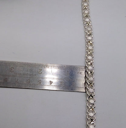 Sterling silver 10.5-inch handmade vintage tribal anklet with antique design, solid foot bracelet for belly dance jewelry style.