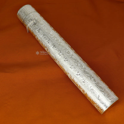 10" oval shape design handmade 925 silver incense sticks box holder, Agarbatti  box trinket box fabulous royal puja temple article su1193 - TRIBAL ORNAMENTS