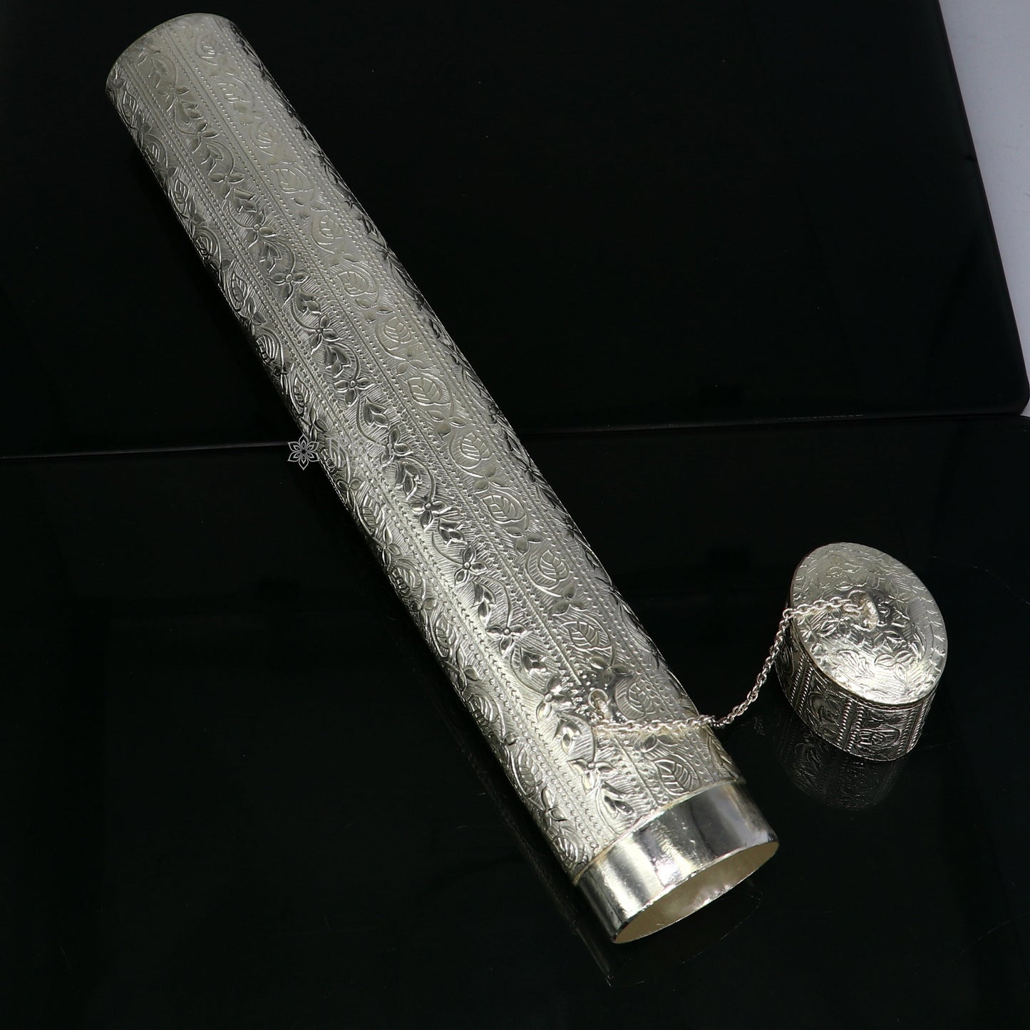 10" oval shape design handmade 925 silver incense sticks box holder, Agarbatti  box trinket box fabulous royal puja temple article su1193 - TRIBAL ORNAMENTS