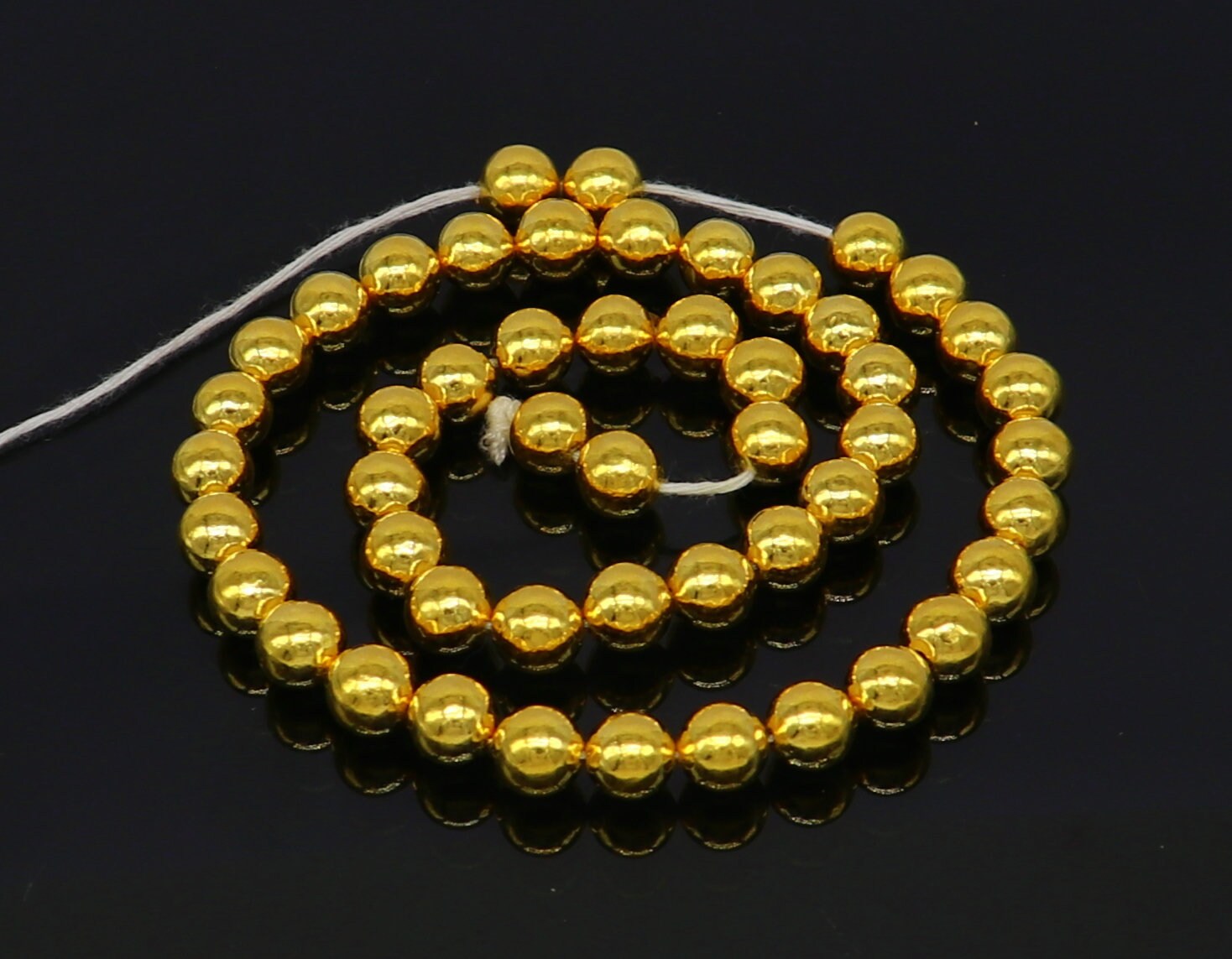 10 pieces 22kt yellow gold handmade 7 mm beads, loose beads, jewelry findings for customize jewelry, excellent wax beads findings BD029 - TRIBAL ORNAMENTS