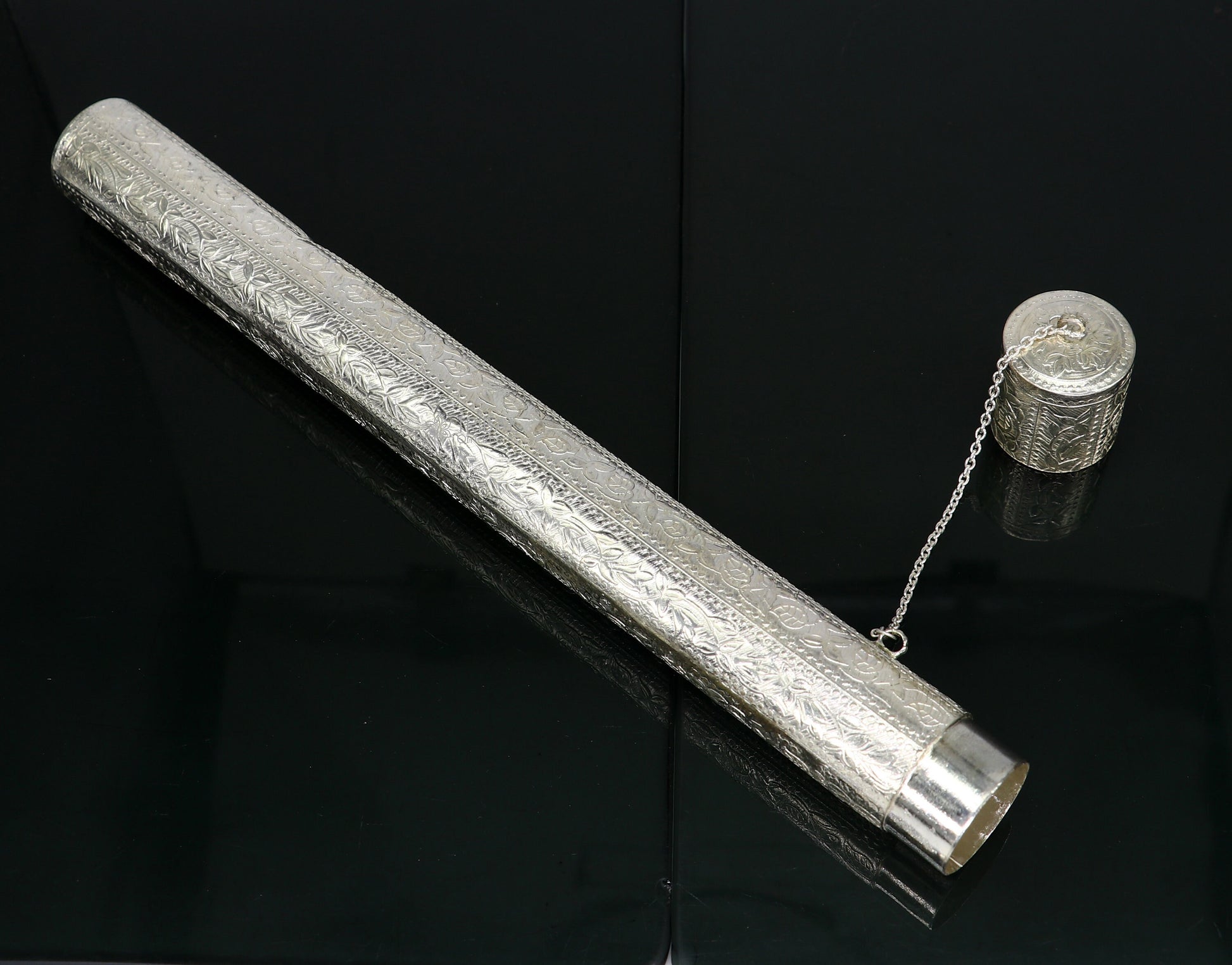 10" round shape design handmade 925 silver incense sticks box holder, Agarbatti  box trinket box fabulous royal puja temple article su1194 - TRIBAL ORNAMENTS