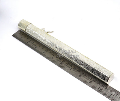 10" Vintage design handmade solid silver incense sticks box holder, Agarbatti  box trinket box fabulous royal puja temple article su757 - TRIBAL ORNAMENTS