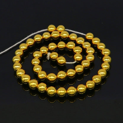 Ten 22kt yellow gold handmade 7mm plain beads, loose waxed beads for custom gold jewelry, by TRIBAL ORNAMENTS.