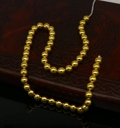 10pcs 22kt yellow gold handmade 7mm plain beads for jewelry making, waxed loose beads and gold findings by TRIBAL ORNAMENTS