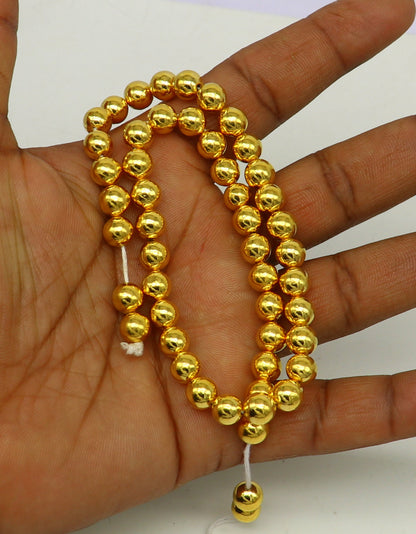 10pcs 22kt yellow gold handmade 7mm plain beads, loose waxed beads for custom gold jewelry, by TRIBAL ORNAMENTS.