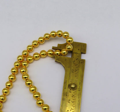 10pcs 22kt yellow gold handmade 7mm plain beads for jewelry making, loose waxed beads and findings by TRIBAL ORNAMENTS.
