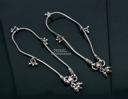 11-inch 925 sterling silver snake chain anklet by Tribal Ornaments, featuring a sleek foot bracelet design for belly dance jewelry.