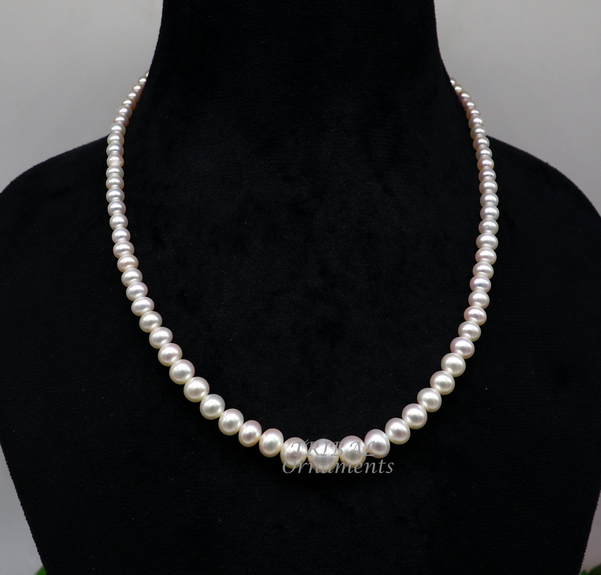 119carats fresh water pearl 4 to 9mm single line layer string necklace set gorgeous wedding or daily use necklace jewelry belly dance pnec04 - TRIBAL ORNAMENTS