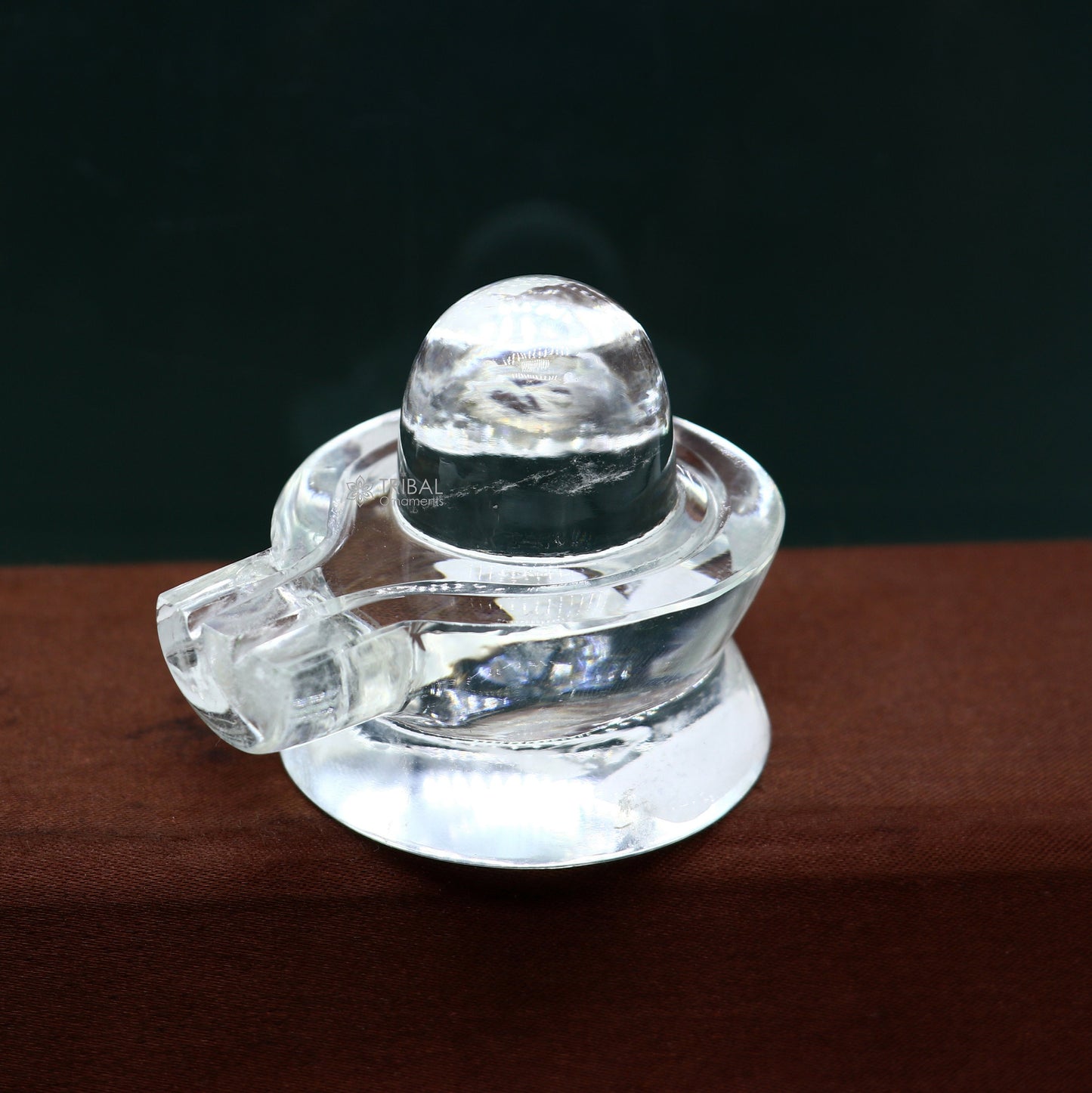 125 GRAMS Natural sphatik crystal stone divine lor shiva lingam statue, amazing sphatik lingam puja article for wealth and prosperity stna29 - TRIBAL ORNAMENTS