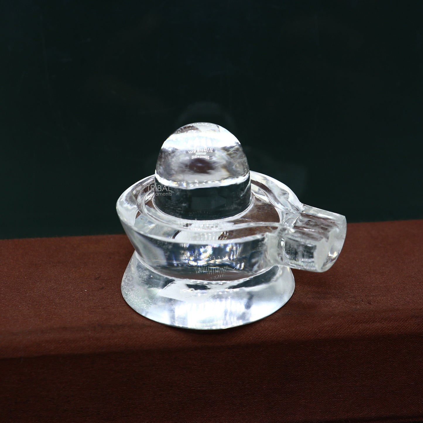 125 GRAMS Natural sphatik crystal stone divine lor shiva lingam statue, amazing sphatik lingam puja article for wealth and prosperity stna29 - TRIBAL ORNAMENTS