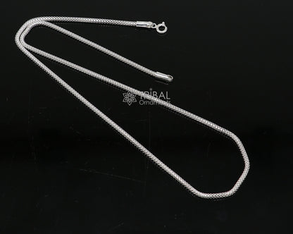 18-inch 2mm sterling silver round box chain necklace by Tribal Ornaments, unisex trendy jewelry perfect for gifting.