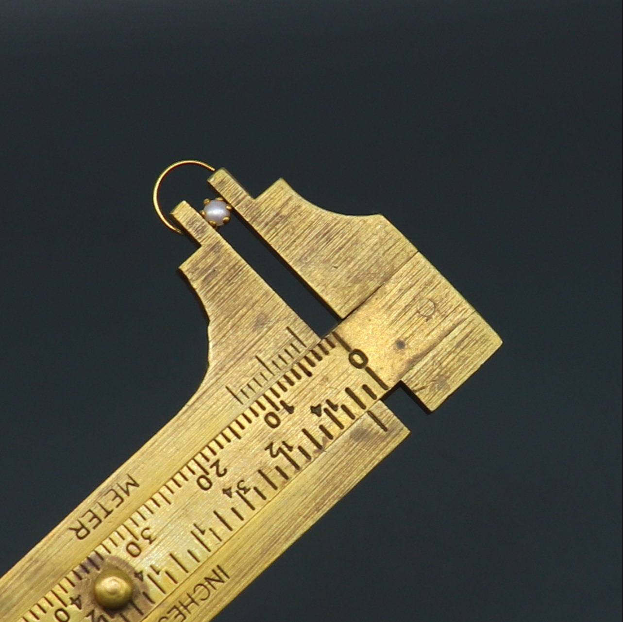 18 kt yellow fine gold fabulous nose pin, excellent single pearl nose pin, stunning design gifting gold jewelry for girl's women's gnp37 - TRIBAL ORNAMENTS