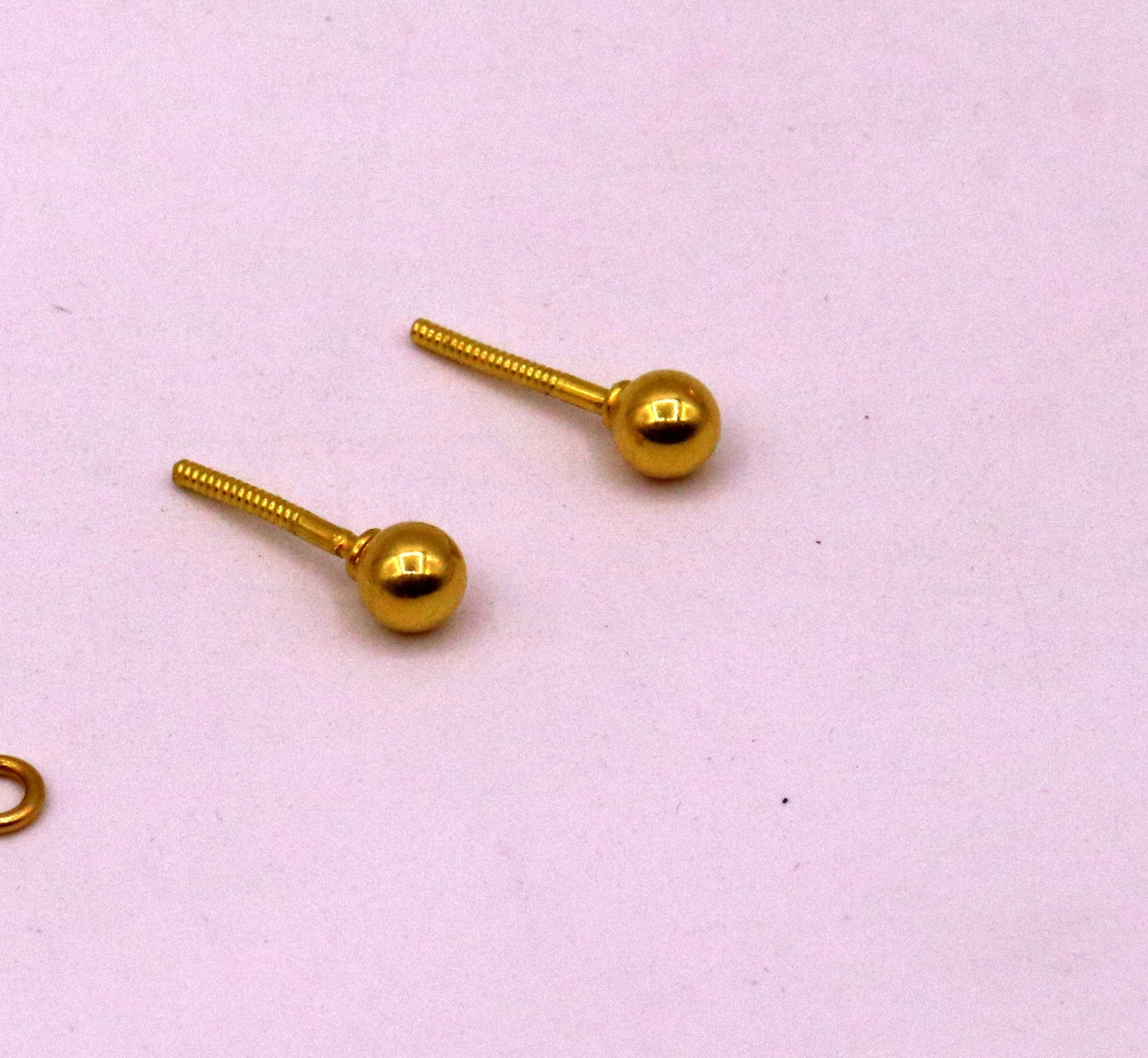 18karat yellow good handmade box chain drop/dangle with dot ball stud earring amazing earring jewelry for girls indian tribal jewelry - TRIBAL ORNAMENTS