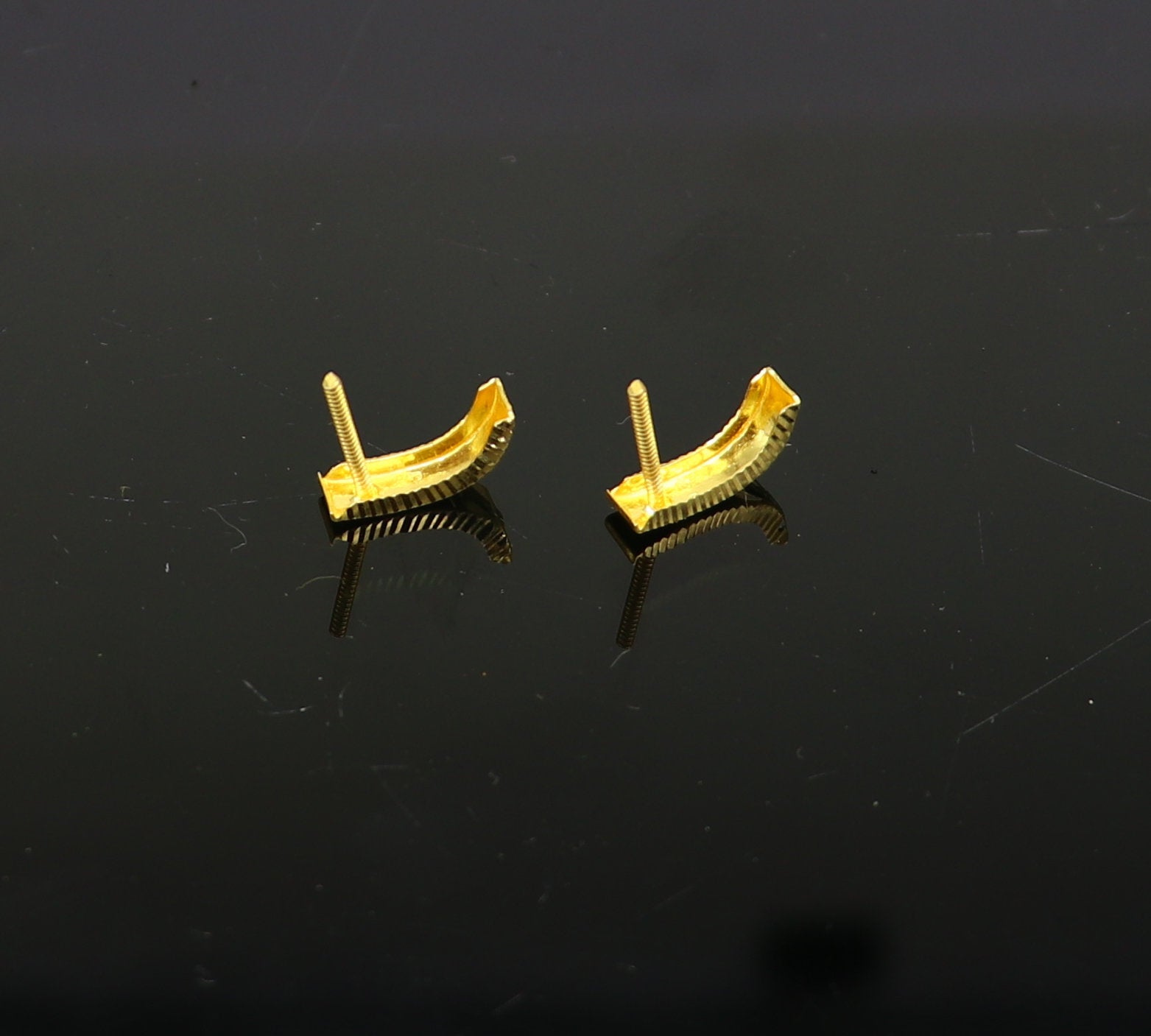 18kt yellow fine gold customized stud hoops earring, excellent brides made clip on earring, Huggie Hoop Earrings jewelry best gifting ho68 - TRIBAL ORNAMENTS