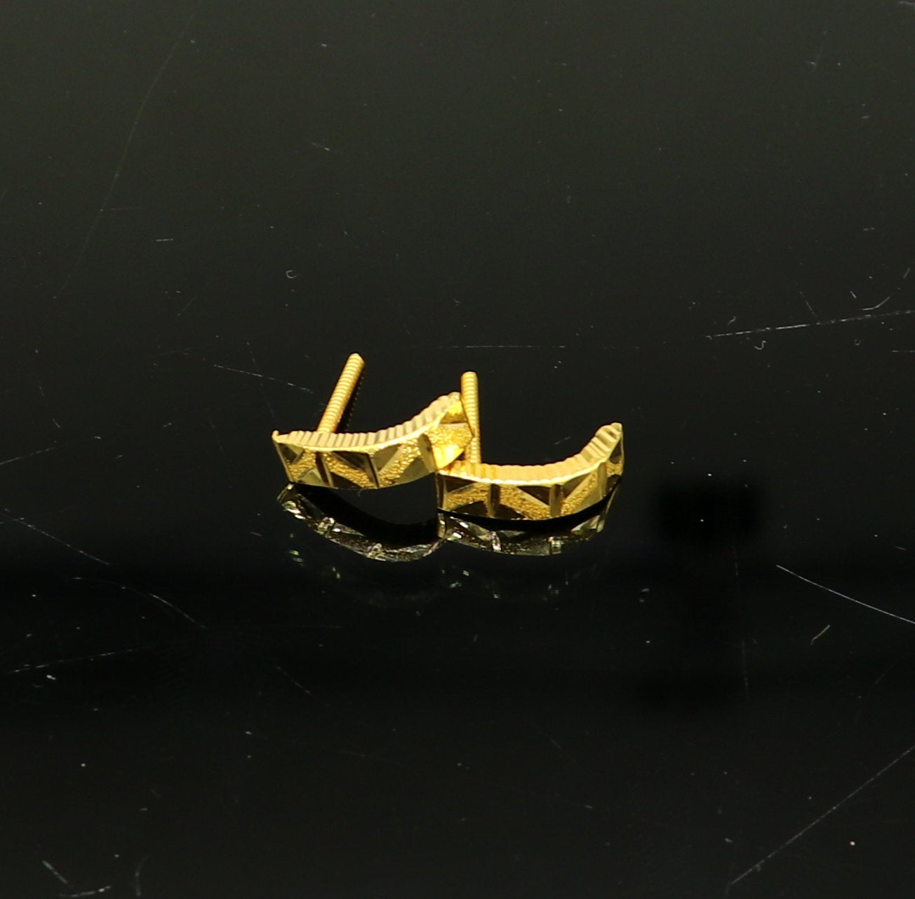 18kt yellow fine gold customized stud hoops earring, excellent brides made clip on earring, Huggie Hoop Earrings jewelry best gifting ho68 - TRIBAL ORNAMENTS