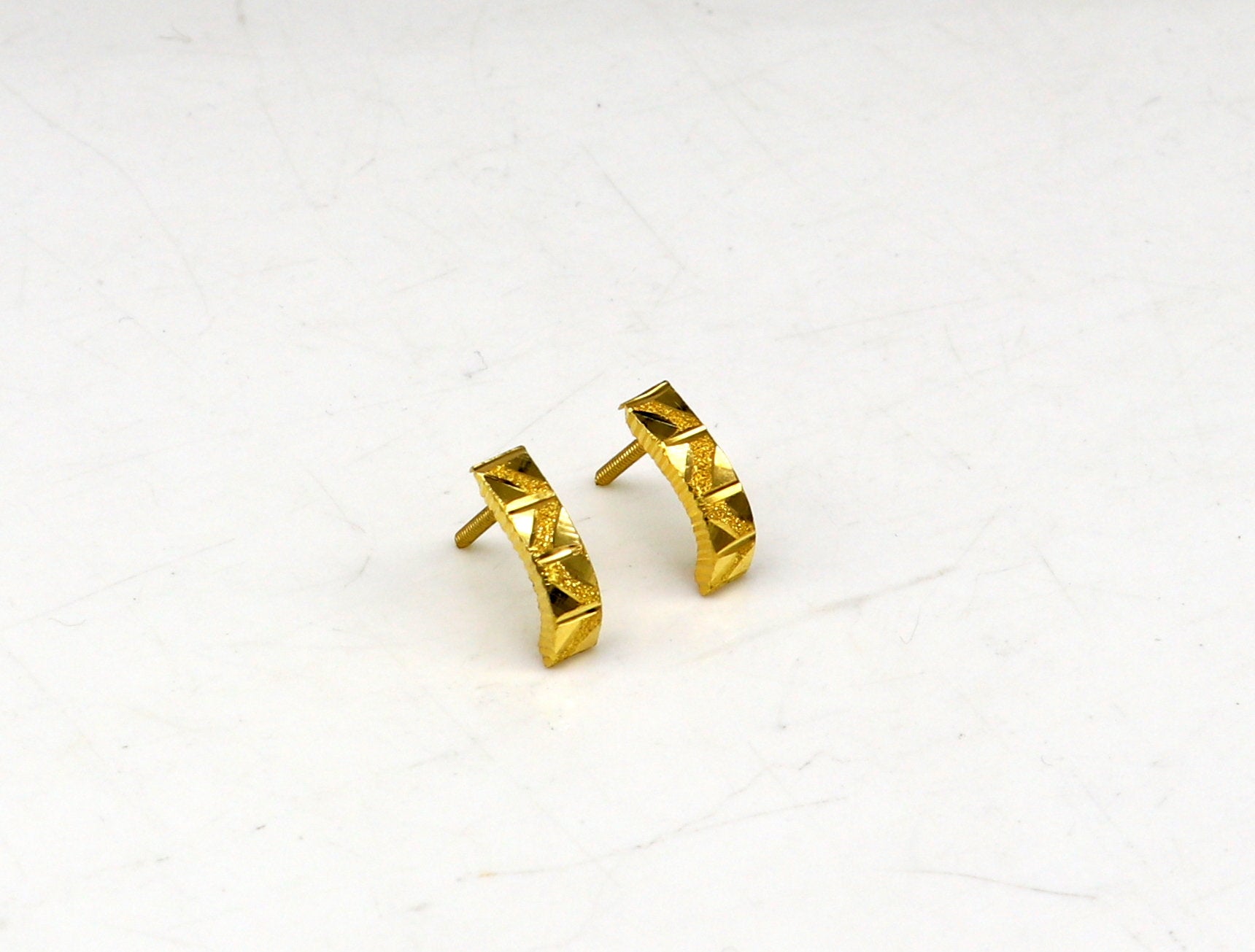 18kt yellow fine gold customized stud hoops earring, excellent brides made clip on earring, Huggie Hoop Earrings jewelry best gifting ho68 - TRIBAL ORNAMENTS