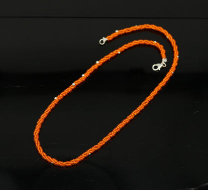 Triple strand galaxy necklace by TRIBAL ORNAMENTS featuring 19-inch sterling silver, semi-precious stone beads, and silver accents.