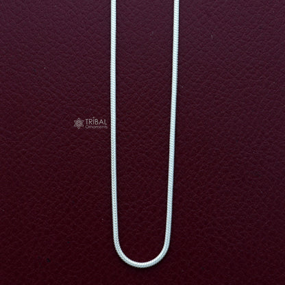 Sterling silver 1mm 16-inch snake chain pendant chain for babies, kids, or girls, with trendy, handmade design by Tribal Ornaments.
