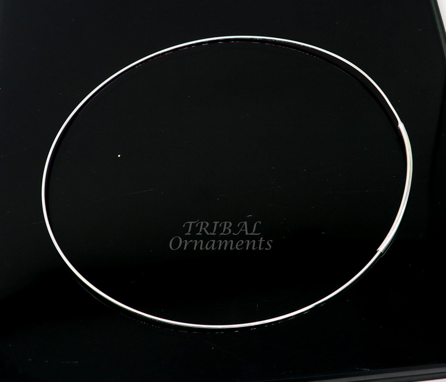 925 sterling silver round plain design neck band or choker for pendants, handmade ethnic jewelry from TRIBAL ORNAMENTS.
