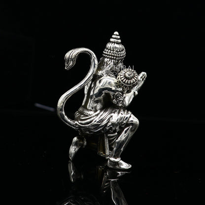 2.0" 925 silver handmade Lord hanuman statue, best puja or gifting god hanuman statue sculpture home temple puja art figurine art620 - TRIBAL ORNAMENTS