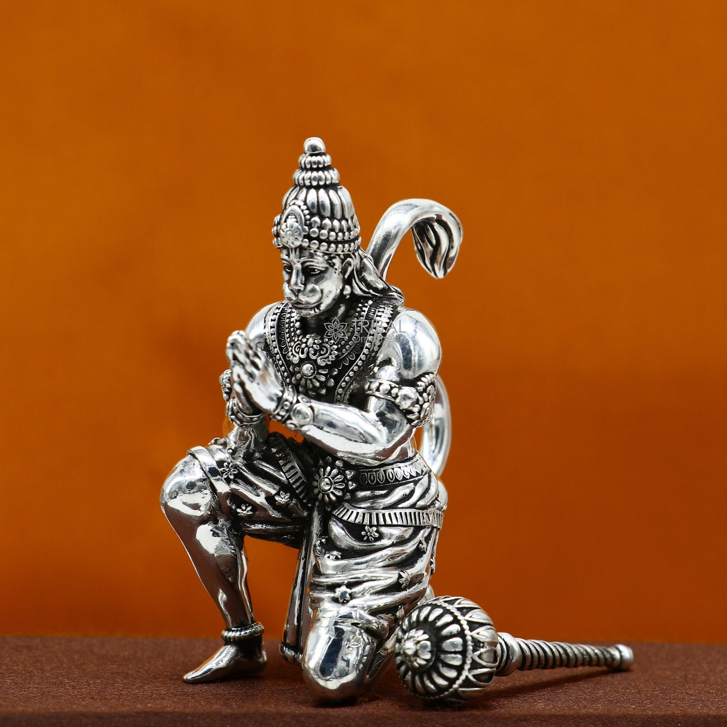 2.0" 925 silver handmade Lord hanuman statue, best puja or gifting god hanuman statue sculpture home temple puja art figurine art620 - TRIBAL ORNAMENTS