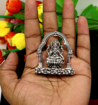 2.2" small 925 Sterling silver handmade Hindu Goddess Laxmi  MahaLaxmi statue, puja article figurine, home décor puja Articles india art161 - TRIBAL ORNAMENTS