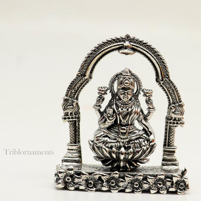 2.2" small 925 Sterling silver handmade Hindu Goddess Laxmi  MahaLaxmi statue, puja article figurine, home décor puja Articles india art161 - TRIBAL ORNAMENTS