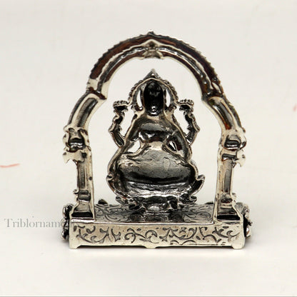 2.2" small 925 Sterling silver handmade Hindu Goddess Laxmi  MahaLaxmi statue, puja article figurine, home décor puja Articles india art161 - TRIBAL ORNAMENTS