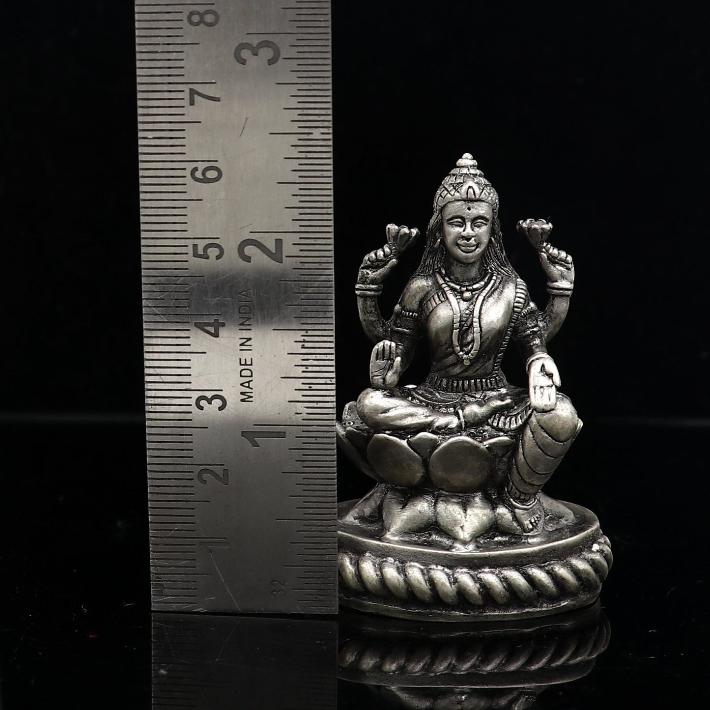 2.4" Goddess Lakshmi Divine statue figurine for puja,best way for Diwali festival puja or worshipping for wealth and prosperity art690 - TRIBAL ORNAMENTS