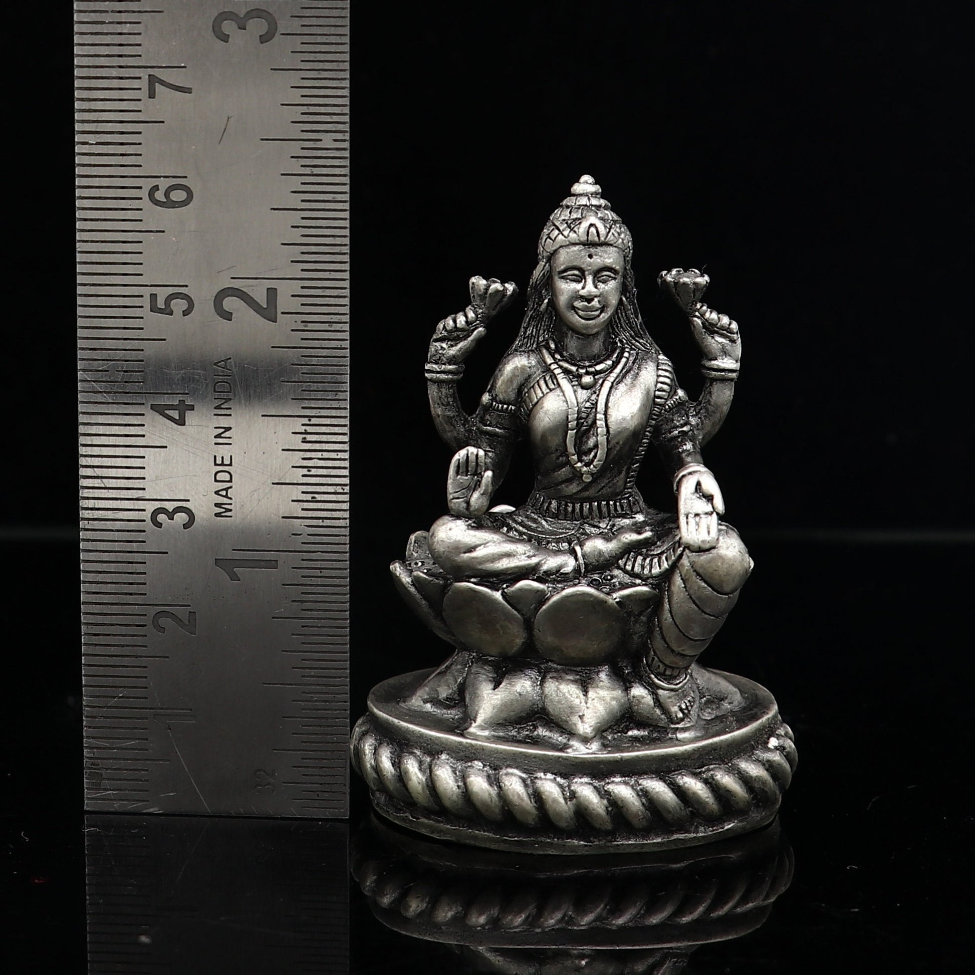 2.4" Goddess Lakshmi Divine statue figurine for puja,best way for Diwali festival puja or worshipping for wealth and prosperity art690 - TRIBAL ORNAMENTS
