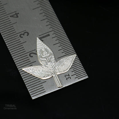 2.5 cm Lord Shiva bel Patra Solid silver handmade solid belva patra, shiva worshipping/ puja article, bel tree leaves for puja su600 - TRIBAL ORNAMENTS