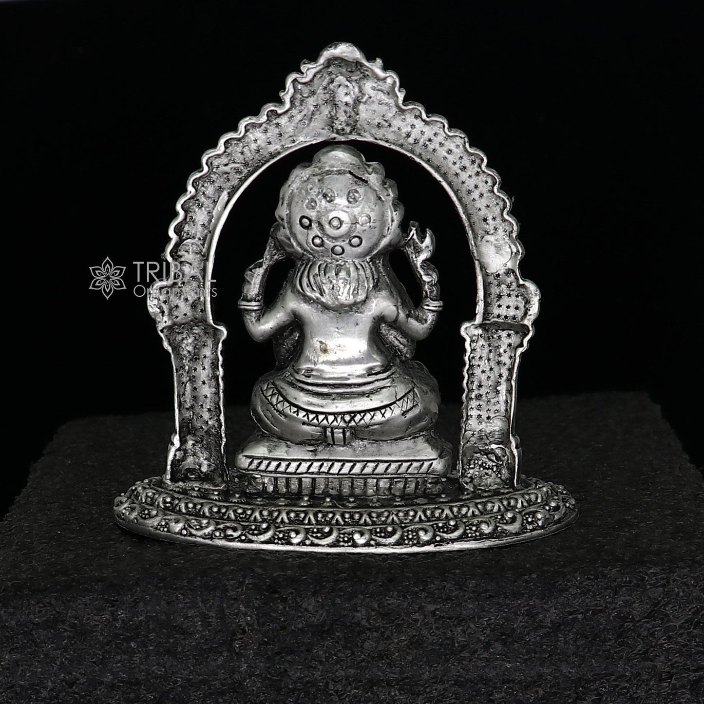 2.5" Divine 925 Sterling silver Lord Ganesh Idol, Pooja Articles, Silver Idols Figurine Ganesha statue sculpture Diwali puja gift art672 - TRIBAL ORNAMENTS
