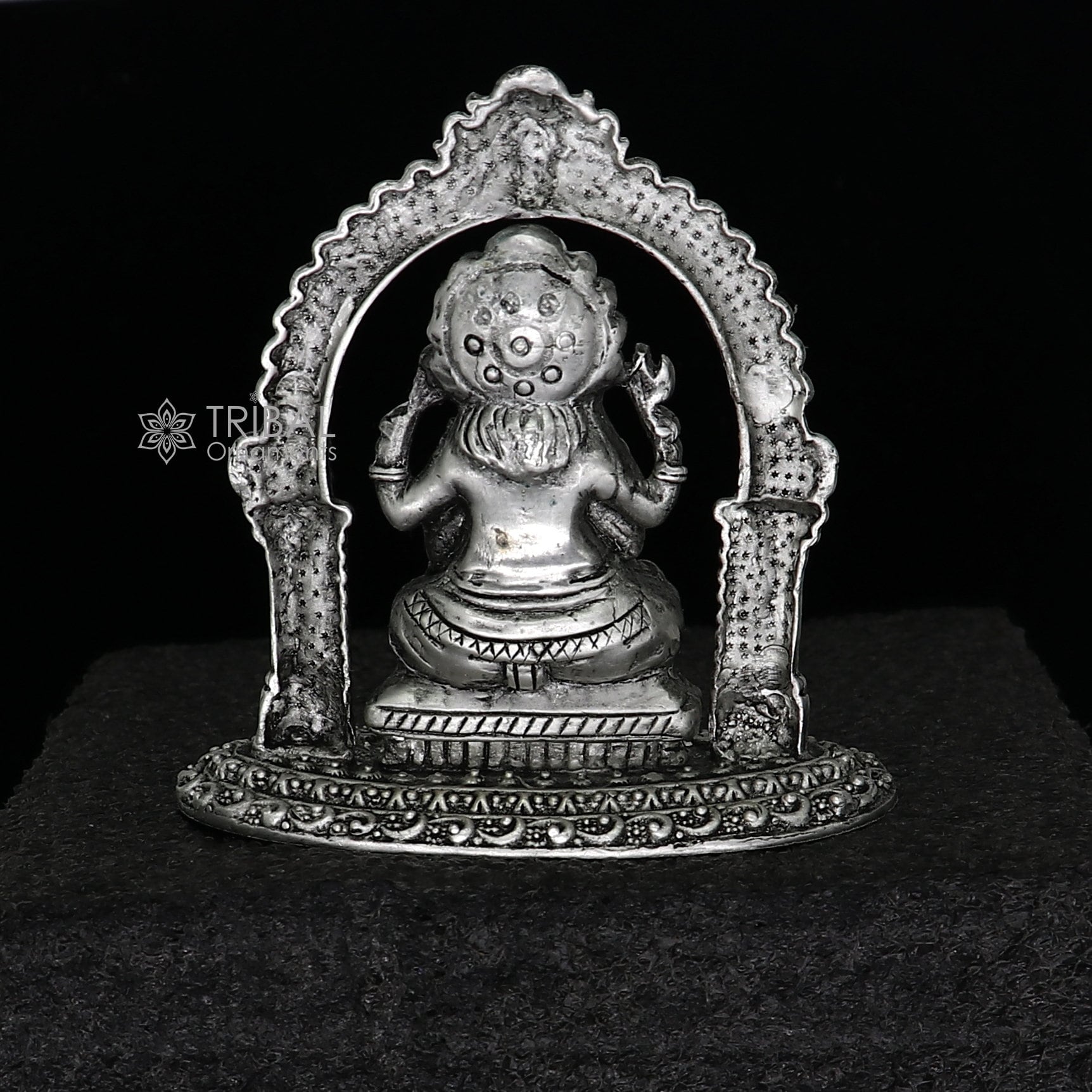 2.5" Divine 925 Sterling silver Lord Ganesh Idol, Pooja Articles, Silver Idols Figurine Ganesha statue sculpture Diwali puja gift art672 - TRIBAL ORNAMENTS