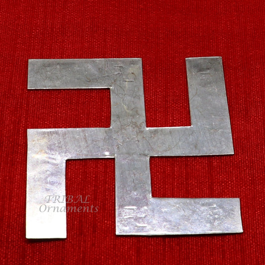 2.5 inches 925 sterling silver handmade swastika amazing divine holy swastik for your home and temple su893 - TRIBAL ORNAMENTS