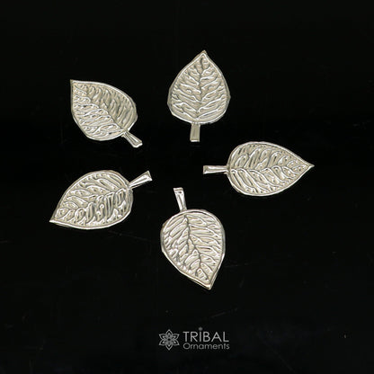 2.5cm 925 sterling silver handmade small betel leaf Paan leaf for worshipping offered to Lord Vishnu, Goddesses Laxmi and Lord Ganesh su1103 - TRIBAL ORNAMENTS