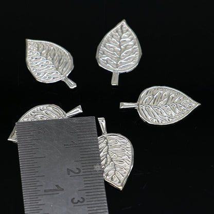 2.5cm 925 sterling silver handmade small betel leaf Paan leaf for worshipping offered to Lord Vishnu, Goddesses Laxmi and Lord Ganesh su1103 - TRIBAL ORNAMENTS