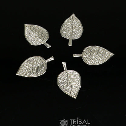 2.5cm 925 sterling silver handmade small betel leaf Paan leaf for worshipping offered to Lord Vishnu, Goddesses Laxmi and Lord Ganesh su1103 - TRIBAL ORNAMENTS